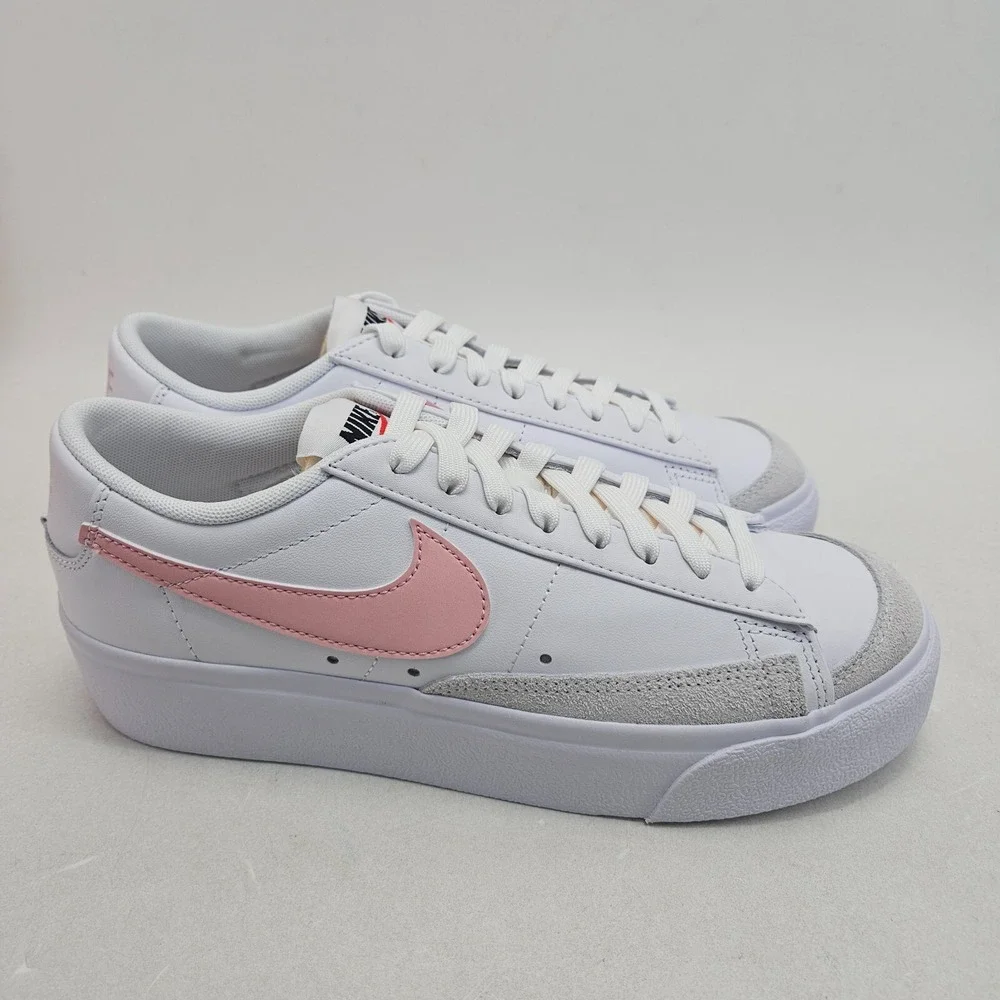 Nike Blazer Platform Low Womens 8.5 White Pink Glaze walking‎ shoes US Size